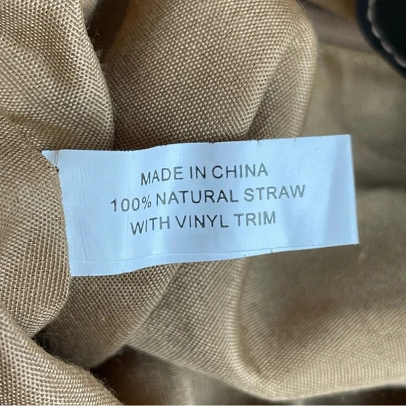 Handbag Straw Woven Tote with Leather Straps - Picture 7 of 15